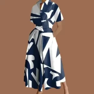 Vestido estampado geométrico